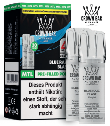 Al Fakher 600er Blue Razz Blast Pods 10x4ml – Süß-säuerlicher Blaubeer-Himbeer-Mix mit klarer, intensiver Aromatik