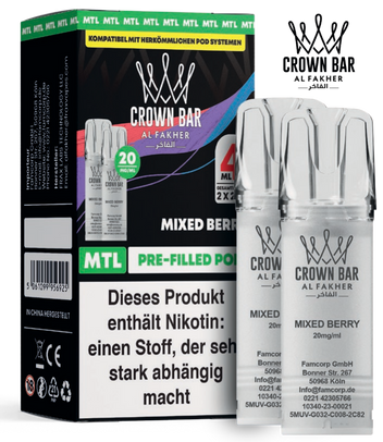 Al Fakher 600er Mixed Berry Pods 10x4ml – Süß-fruchtige Beerenmischung mit klarer, aromatischer Intensität