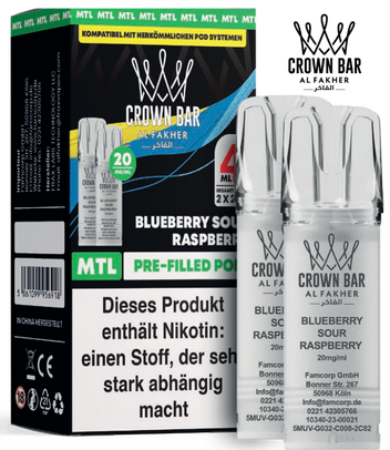 Al Fakher 600er Pods Blueberry Sour Raspberry 10x4ml