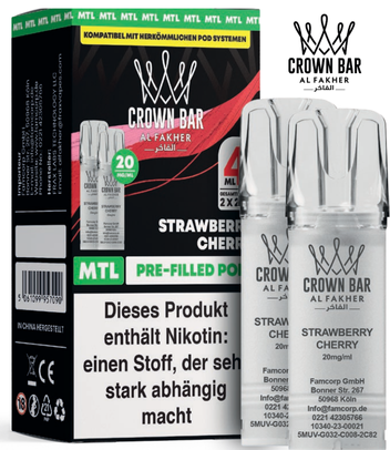 Al Fakher 600er Strawberry Cherry Pods 10x4ml – Fruchtige Erdbeer-Kirsch-Aromen für einen klaren, süßen Geschmack