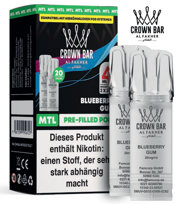 Al Fakher 600er Pods Blueberry Gum 10x4ml