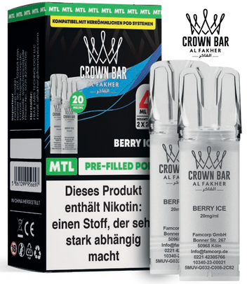 Al Fakher 600er Pods Berry Ice 10x4ml – Fruchtige Beerenkälte mit klarer, süß-frischer Aromatik
