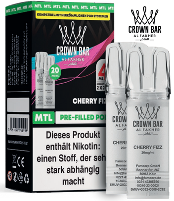 Al Fakher 600er Pods Cherry Fizz 10x4ml – Spritzig-süßer Kirschgeschmack mit klarer, fruchtiger Frische