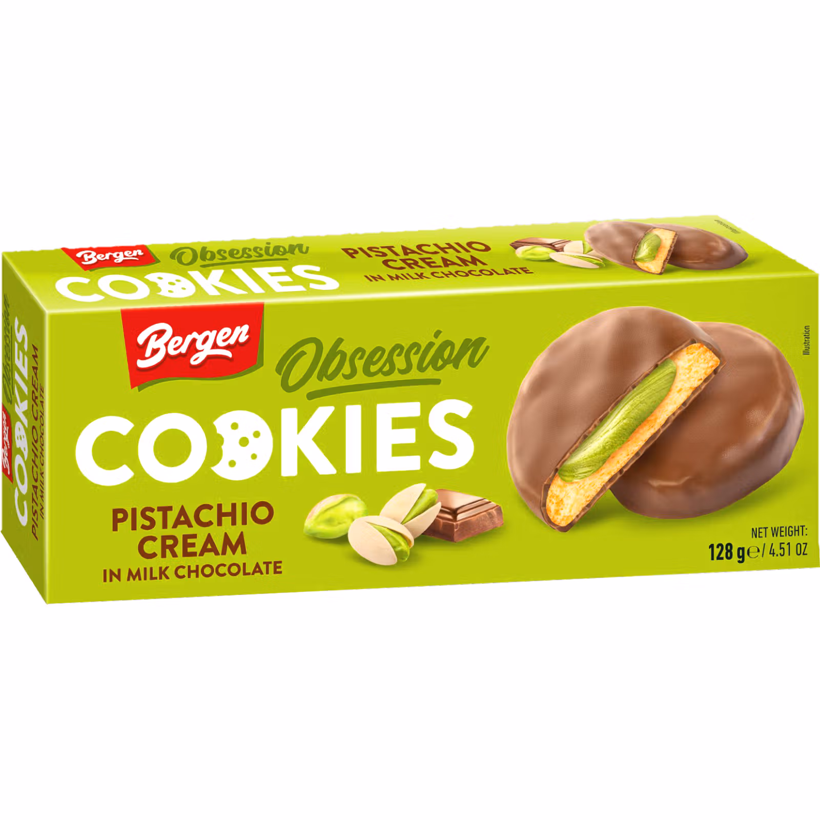 Bergen Cookies Pistachio Cream Chocolate 128g