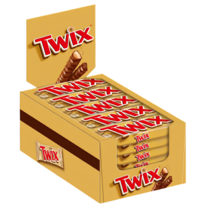 Twix 25x50g Schokoriegel mit Karamell, knusprigem Keks und Milchschokolade im Verkaufskarton