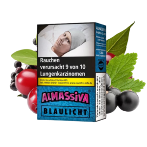 Al Massiva Blaulicht 4,50€ 10x25g Shisha Tabak mit zehn 25-g-Packungen und 4,50-Euro-Preiskennzeichnung