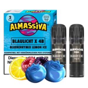 Al Massiva Pods Blaulicht X 4B Blueberrymix Lemon Ice 10x2er – Pods mit Blaubeer-Zitronen-Geschmack und erfrischender Ice-Note