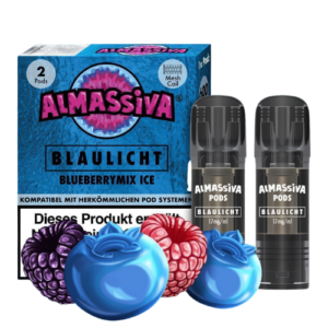 Al Massiva Pods Blaulicht Blueberrymix Ice 10x2er – Pods mit Blaubeermix-Geschmack und erfrischender Ice-Note