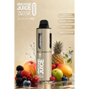 Smoking Juice 4 in 1 Starterpack BLACK 5X22000 Züge – Pineapple Peach Mango, Cherry Berry, Blue Razz, Mojito Plum – 5 Geräte im Set