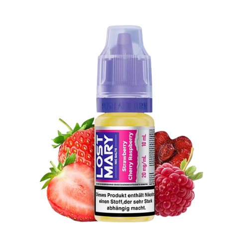 Elfbar Lost Mary Nicsalts LiquidStrawberry Cherry Raspberry 10x10ml – Fruchtiger Beerenmix aus Erdbeere, Kirsche und Himbeere