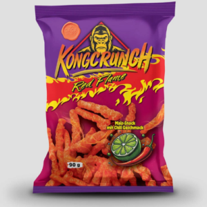 Takims Crunchies Kongcrunch Red Flame 24x90g – extra scharfe Chili Corn-Snacks im 24er Display von Takims