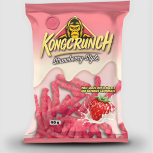 Takims Kongcrunch Strawberry Style 24x90g – knusprige Corn-Snacks mit Erdbeer-Geschmack im 24er Display von Takims