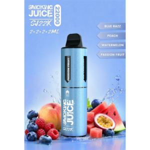 Smoking Juice 4 in 1 Starterpack BLUE 5X22000 Züge – Blue Razz, Peach, Watermelon, Passion Fruit – 5 Geräte im Set