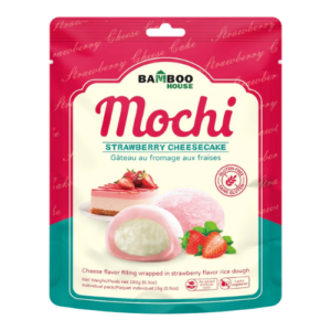 Bamboo House Mochi Strawberry Cheesecake 180g – weiche Mochi mit Erdbeer Cheesecake Füllung