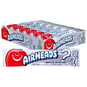 Airheads White Mystery 36x15g – amerikanische Kaubonbons mit geheimem Mystery Geschmack im 36er Display