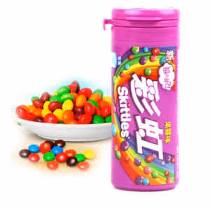 Skittles China Bottle Purple 12x30g – fruchtige Skittles Bonbons im lila Bottle Format im 12er Display