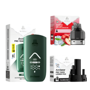 Arcbear Pro Set 5x15000er Apple Ice – Vape Set mit Apfel und Frische Geschmack und hoher Zugkapazität