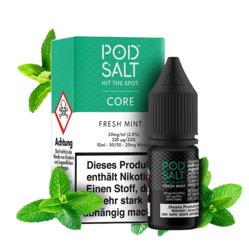 Pod Salt 5x10ml Liquid Fresh Mint 20mg – Nikotinsalz Liquid mit intensivem Minz und Frische Geschmack im 5er Set