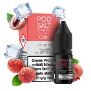 Pod Salt 5x10ml Liquid Lychee Ice 20mg – Nikotinsalz Liquid mit Litschi und Frische im 5er Set