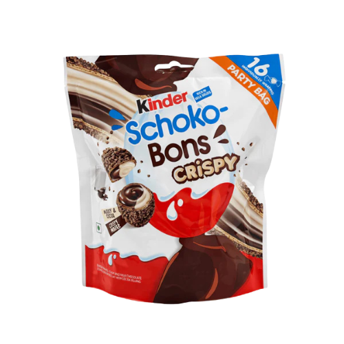 Kinder Schoko Bons Crispy 11x89,6g – knusprige Schokoladenspezialität mit cremiger Füllung im 11er Karton