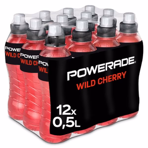 Powerade Wild Cherry 12x500ml PET Sportgetränk mit Kirschgeschmack im 12er Gebinde für Großhandel und Wiederverkauf