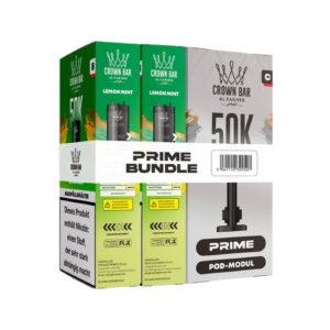 Al Fakher 5x50K Prime Bundle 2er Pod + Coil Lemon Mint – 5 Original-Nachfüllbundles mit je 2 Pods und Coil für das Al Fakher Hypermax Prime 50K Basisgerät.
