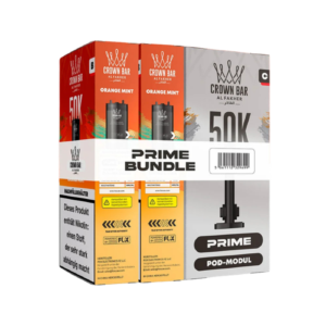 Al Fakher 5x50K Prime Bundle 2er Pod + Coil Orange Mint – 5 Original-Nachfüllbundles mit je 2 Pods und Coil für das Al Fakher Hypermax Prime 50K Basisgerät.