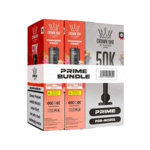 Al Fakher 5x50K Prime Bundle 2er Pod + Coil Strawberry Cherry – 5 Original-Nachfüllbundles mit je 2 Pods und Coil für das Al Fakher Hypermax Prime 50K Basisgerät.