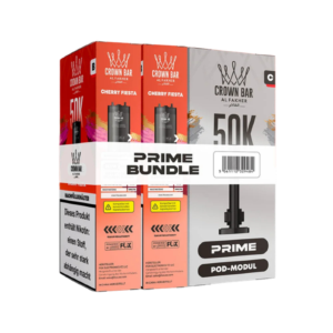 Al Fakher 5x50K Prime Bundle 2er Pod + Coil Cherry Fiesta – 5 Original-Nachfüllbundles mit je 2 Pods und Coil für das Al Fakher Hypermax Prime 50K Basisgerät.