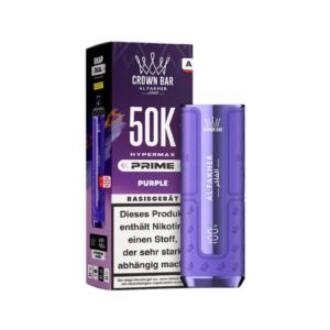 Al Fakher 5x50K Prime Basisgerät Purple – originaler wiederaufladbarer Akkuträger für alle Al Fakher Hypermax Prime 50K 2er Pod + Coil Bundles.