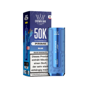 Al Fakher 5x50K Prime Basisgerät Blue – originaler wiederaufladbarer Akkuträger für alle Al Fakher Hypermax Prime 50K 2er Pod + Coil Bundles.