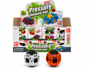 Fidget Ball Halloween Edition 24 Stück Push Spin rotierender Anti-Stress Fidget Spinner mit Totenkopf- und Kürbisdesigns im Verkaufsdisplay