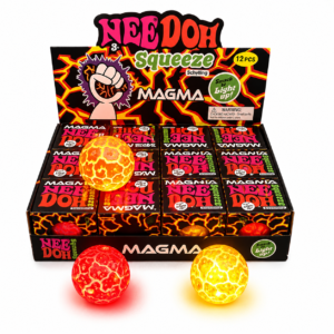Magma Squishy Smack to Light Up 12 Stück leuchtende Squeeze Stressbälle im Lava-Design mit Verkaufsdisplay