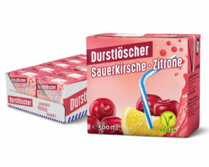 Durstlöscher Sauerkirsch Zitrone 12x500ml Fruchtgetränk im Trinkpack für Kiosk und Großhandel