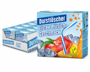 Durstlöscher Eistee Pfirsich 12x500ml Trinkpacks für Kiosk Großhandel und Wiederverkauf