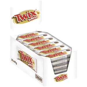 Twix White 30x46g Schokoriegel mit knusprigem Keks, Karamell und weißer Schokolade im Verkaufskarton