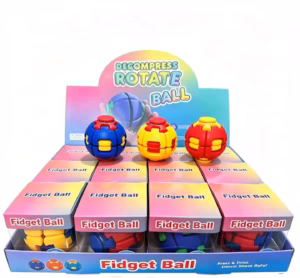 Push-Spin Fidget Ball – Rotierender Anti-Stress Fidget Spinner in verschiedenen Farben