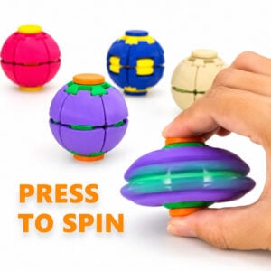 Push-Spin Fidget Ball – Rotierender Anti-Stress Fidget Spinner in verschiedenen Farben