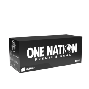One Nation 26er Shisha Kohle 20x1kg im 26-mm-Format für Shisha-Shops, Shisha-Bars, Kioske und Großhandel