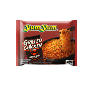 YumYum Stir Fry Grilled Chicken Flavour 30x60g – asiatische Instant-Stir-Fry-Nudeln mit würzigem Grilled-Chicken-Geschmack im 30er-Karton.