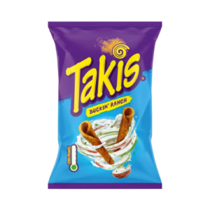 Takis Buckin’ Ranch 18x100g – gerollte knusprige Tortilla Chips mit würzigem Ranch-Geschmack in 18 praktischen 100-g-Packungen.