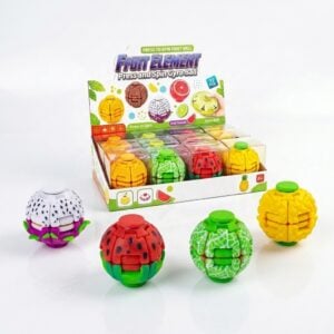 Frucht Push-Spin Fidget Ball – Rotierender Anti-Stress Fidget Spinner in verschiedenen Frucht-Designs