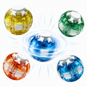 Transparenter Push-Spin Fidget Ball – Rotierender Anti-Stress Fidget Spinner