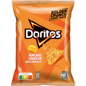 Doritos Cheese Flavor 22x68g – knusprige Tortilla Chips mit würzigem Käsegeschmack in 22 praktischen 68-g-Packungen.