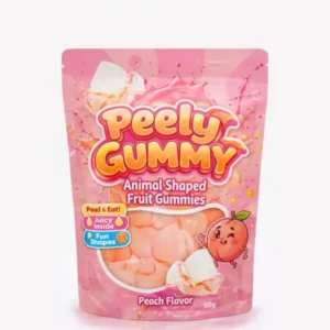 Pelly Gummy Peach Flavor 36 x 60g – fruchtige Gummibonbons mit Pfirsichgeschmack in 36 praktischen 60-g-Packungen.