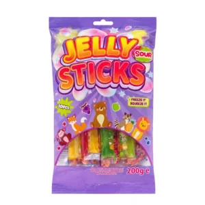 Jelly Sticks Sour Wassereis 24x200g – sauer-fruchtige Jelly Sticks zum Kühlen oder Einfrieren im 24er-Karton.