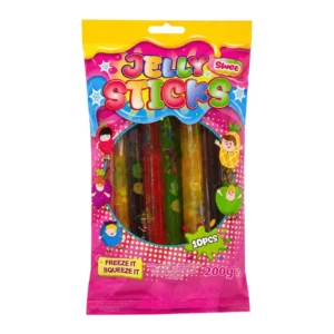 Jelly Sticks Sweet Wassereis 24x200g – fruchtige Jelly Sticks in verschiedenen Geschmacksrichtungen im 24er-Karton.