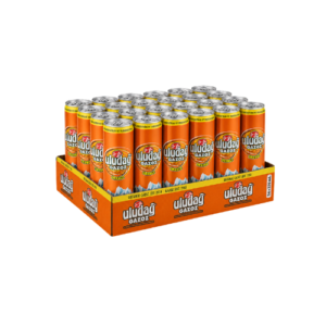 Uludağ Gazoz Orange 24x330ml türkisches Erfrischungsgetränk mit Orangengeschmack in orangefarbenen 330-ml-Dosen im 24er Tray