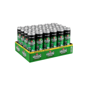 Uludağ Gazoz Zero 24x330ml zuckerfreies türkisches Erfrischungsgetränk in schwarz-grünen 330-ml-Dosen im 24er Tray