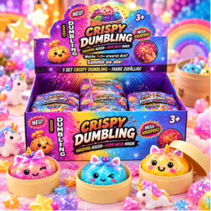 Crispy Dumpling Squishy 12Stk – Anti-Stress-Spielzeug im Dumpling-Design mit Knusper-Effekt und zufälligen Farben
